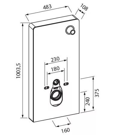 Öblítőtartály, Wellis CorsicaBlack falsík előtti fali WC-hez WF00073