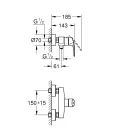 Zuhany csaptelep, Grohe Eurosmart zuhany csaptelep, króm 33555003