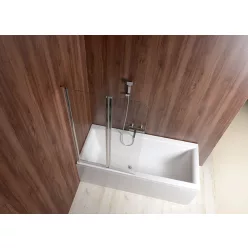   Kádparaván, AQUALINE WILA kádparaván 90x140cm, króm, transzparent: AQ5742