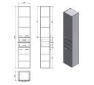 Álló szekrény, AQUALINE Zoja fiókkal platina tölgy bal 51222