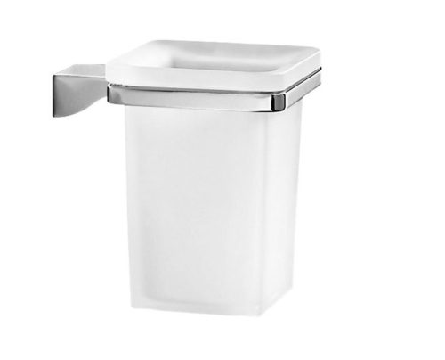 Fogkefetartó, GEDY GLAMOUR fogkefetartó, króm/szatén üveg 5710 Sapho
