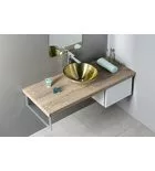 Mosdó, Sapho MURANO SOFT BROWN üveg 40x13 világos barna AL5318-67