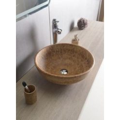   Mosdó, PRIORI kerámiamosdó, átmérő 42cm, barna mintás: PI010 Sapho