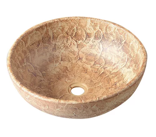 Mosdó, PRIORI kerámiamosdó, átmérő 42cm, barna mintás: PI010 Sapho