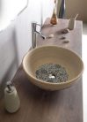 Mosdó, PRIORI kerámiamosdó, átmérő 42cm, bézs, kék mintával: PI011 Sapho