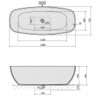 Kád, Sapho POLYSAN IPANEMA térben álló öntöttmárvány 168x72x49 fehér 69911