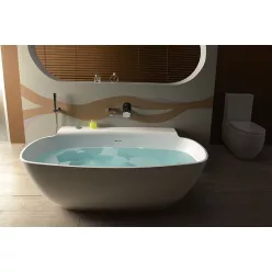   Kád, Sapho POLYSAN NIGRA térben álló öntöttmárvány 158x82x60 fehér 82511