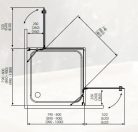 Zuhanykabin, Radaway Torrenta KDD 80x80 átlátszó üveggel