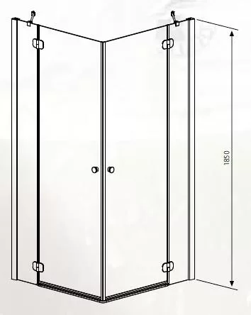 Zuhanykabin, Radaway Torrenta KDD 100x100 átlátszó üveggel
