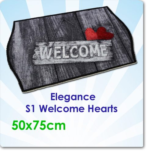 Lábtörlő, Elegance S1 Welcome Hearts 50X75