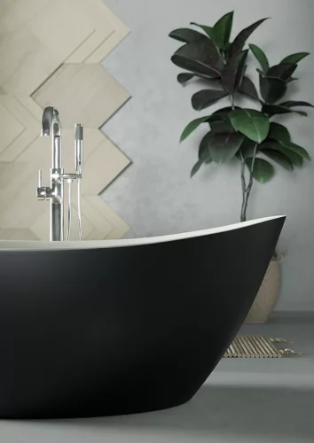 Kád, Wellis Arezzo Black 180x87x66 WK00121