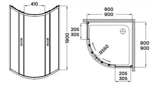 Zuhanykabin, Wellis Aquarius 90x90x190 íves WC00472