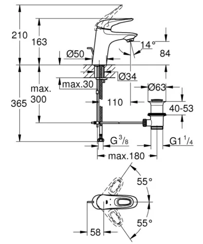 Mosdó csaptelep, Grohe Eurostyle mosdó csaptelep, fényes fehér 33558LS3