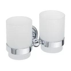   Pohártartó, BEMETA RETRO Dupla pohártartó, tejüveg, króm: 144310022 Sapho