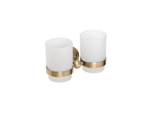 Pohártartó, BEMETA RETRO Dupla pohártartó, tejüveg, bronz: 144110027 Sapho