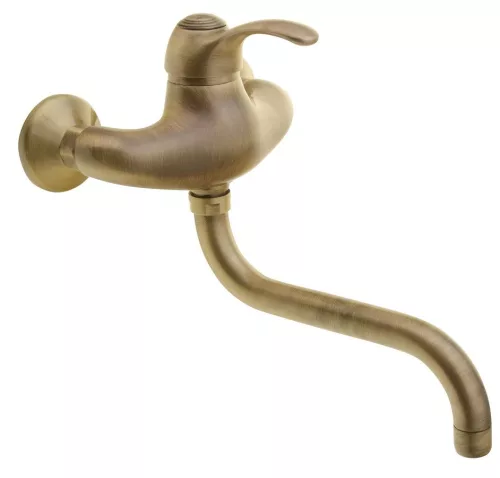 Mosdó csaptelep, KIRKÉ fali csaptelep, bronz : KI15B Sapho
