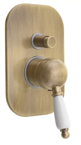 Falba süllyesztett csaptelep, Sapho KIRKÉ csaptelep 2 irányú fehér kar bronz KI42BB