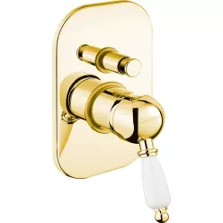   Falba süllyesztett csaptelep, Sapho KIRKÉ csaptelep 2 irányú fehér kar arany KI42BZ