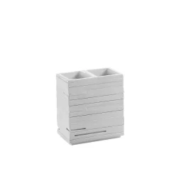 Pohártartó, QUADROTTO fogkefetartó, fehér : QU9802 Sapho