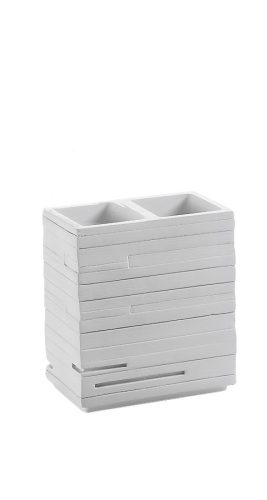 Pohártartó, QUADROTTO fogkefetartó, fehér : QU9802 Sapho