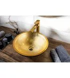Mosdó, MURANO BLACK-GOLD üvegmosdó 40x14cm, arany/fekete: AL5318-77 Sapho