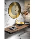 Mosdó, MURANO BLACK-GOLD üvegmosdó 40x14cm, arany/fekete: AL5318-77 Sapho