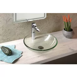   Mosdó, BEAUTY RIPPLE üveg mosdó, átmérőr 42 cm : 2501-18 Sapho