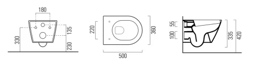 WC, GSI NORM SWIRLFLUSH fali WC, 50x36 cm : 861611 Sapho