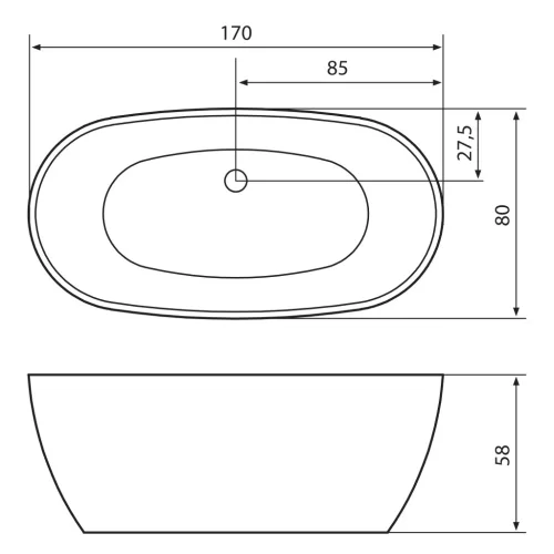 Kád, Aquatrend Barcelona szabadonálló akril króm lefolyóval