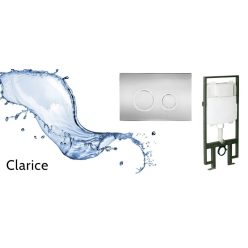   Öblítőtartály, Wellis Clarice falsík mögötti WC tartály + Round nyomólap EE00279