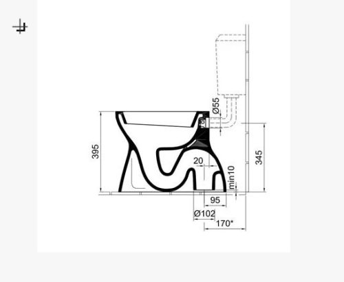 WC, Alföldi Bázis laposöblítésű alsó kifolyású 4032 E+