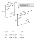 Tükör, Valore TÜKÖR LED VILÁGÍTÁSSAL + USB TÖLT + PÁRA MENTESÍTŐ FŰTÉS VAB-166764  60 CM