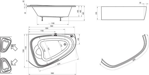 Kád, Ravak LoveStory II Jobbos C761000000