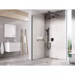   Walk-In, Ravak Walk-In Wall-90 fekete+átlátszó üveg, 1 merevítővel GW9W7030SZ1