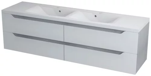 Alsó szekrény, Sapho WAVE II mosdótartó szekrény 180x50x48 cm ezüst tölgy WA182