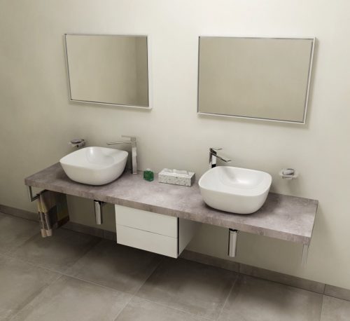 Fürdőszobabútor mosdópult, Sapho AVICE 210x50 cement szürke AV217
