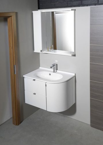 Fürdőszobabútor felső szekrény, Sapho PULSE 75x80x17 bal fehér PU077L