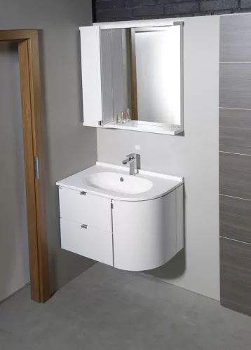 Fürdőszobabútor felső szekrény, Sapho PULSE 75x80x17 bal fehér PU077L