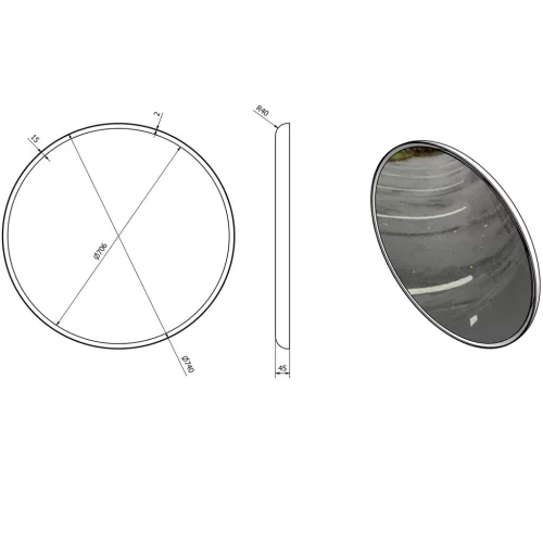 Fürdőszoba tükör, Sapho FLOAT kör 74x74 22574