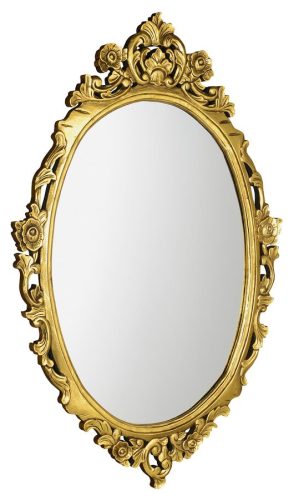 Fürdőszoba tükör, Sapho DESNA ovális fa arany 80x100 IN352