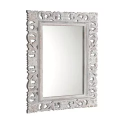   Fürdőszoba tükör, Sapho SCULE fa antikolt fehér 70x100 IN171