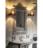 Fürdőszoba tükör, Sapho SCULE fa antikolt fehér 80x120 IN324