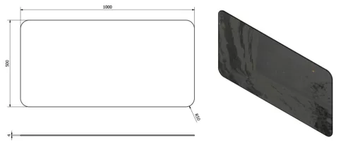 Fürdőszoba tükör, Sapho ISHAPE lekerekített 100x50 AG510