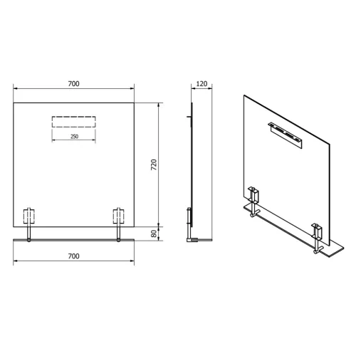 Fürdőszoba tükör, Sapho WEGA polccal 70x80 60092-7