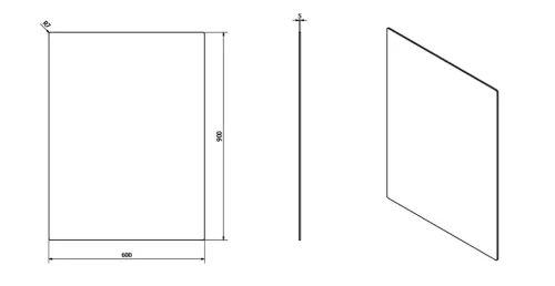 Fürdőszoba tükör, Sapho PLAIN lekerekített 90x60 1501-28