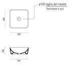 Mosdó, Sapho SAND 38x14x38 fehér 903811
