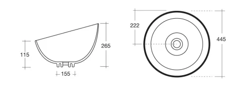 Mosdó, Sapho DOME köríves 44,5x44,5x11,5-26,5 WH031