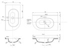 Mosdó, Sapho PULSE sarok jobbos 75x15x45 BM658