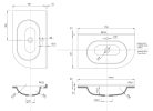 Mosdó, Sapho PULSE sarok balos 75x15x45 BM752