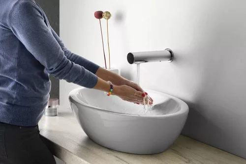 Falba süllyesztett csaptelep, Sapho szenzoros mosdó 6v 4xAA króm PS432